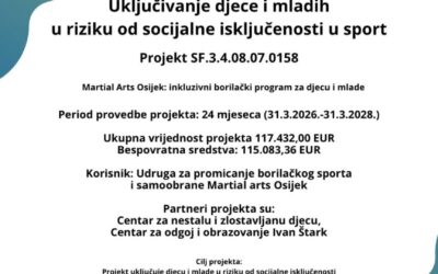 Inkluzivni borilački program za djecu i mlade – Obavjest