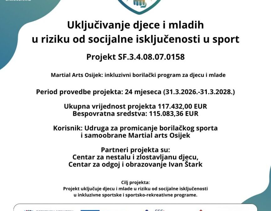 Inkluzivni borilački program za djecu i mlade – Obavjest